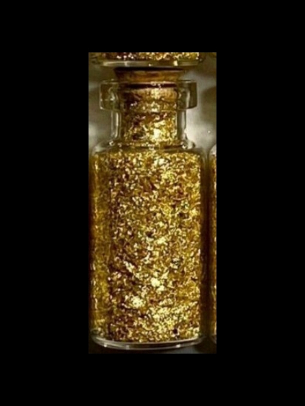 Mini Glass Jar of Gold Leaf Flakes